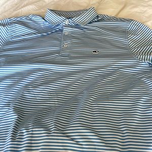 Vineyard Vines men performance polo - blue and white stripes